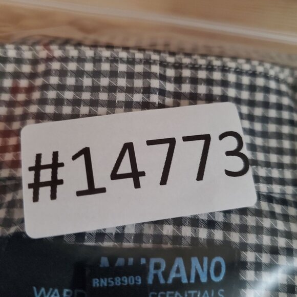 Murano Shirt Mens Size Large Black & White Checkered Button-Up Long Sleeve - Picture 9 of 9